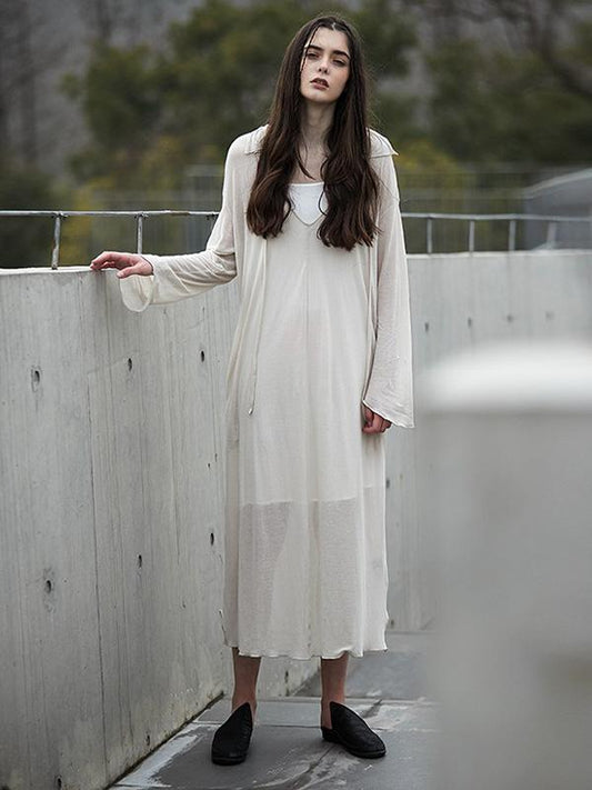 Two Pieces Inner Dress&See-through Long Dress