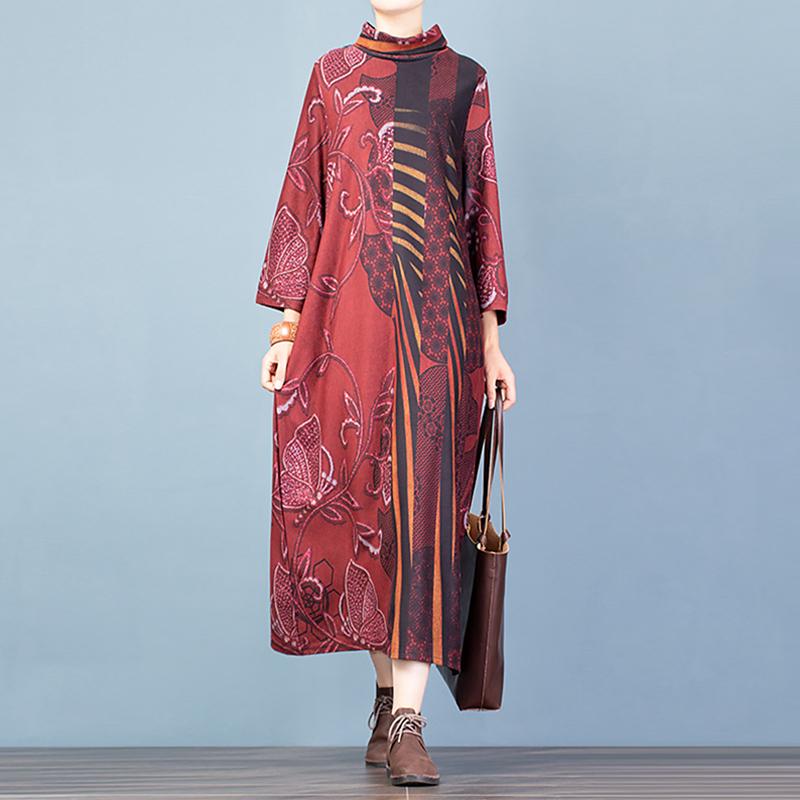 Buykud Casual Elegant Printed Soft Comfortable Dress