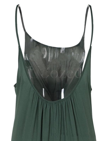 Stitching Color Backless Midi Dress