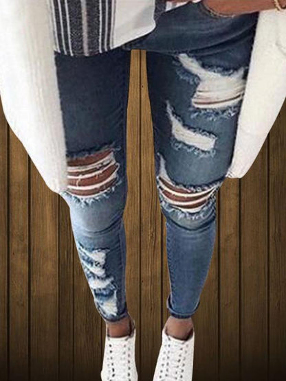 New Ripped Small Leg Jeans for Women