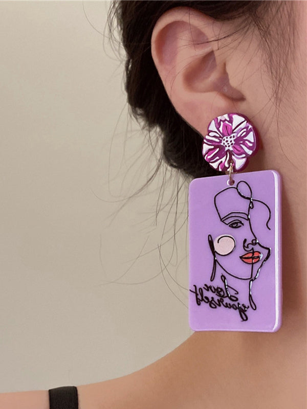 Original Statement Vintage Geometric Acrylic Earrings