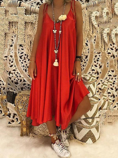 Casual Spaghetti-neck Maxi Dress