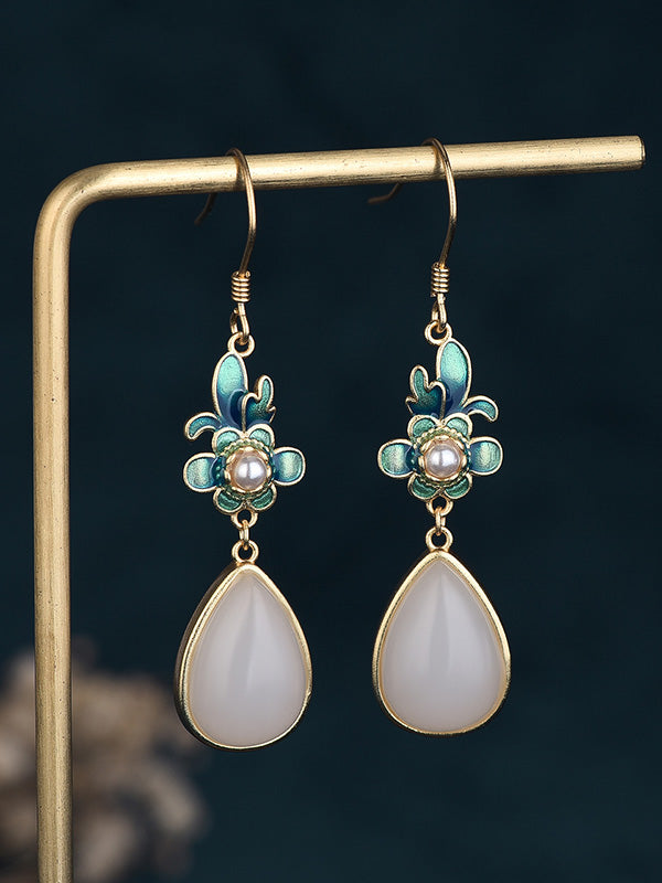 Original Flower-Embellished Split-Joint Earrings Accessories