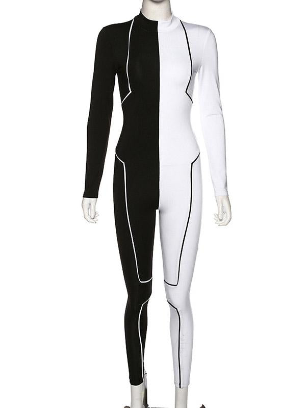 Two-Color Split-Joint Line Sports Yoga&Gym Jumpsuits