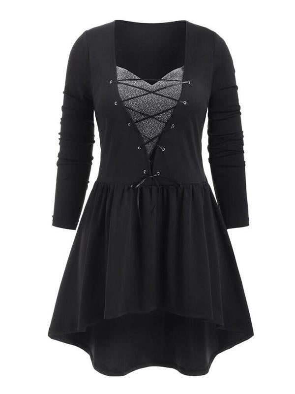 Square-Neck Solid Bandage Mini Dress