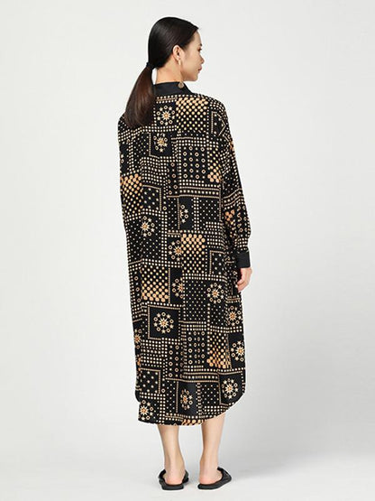 Original Designed Printed Long Polo Shirt Dress