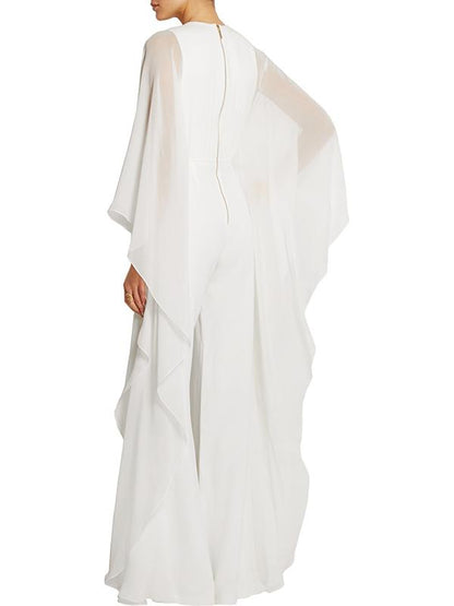 Wide-leg Pants Chiffon Spliced Jumpsuit