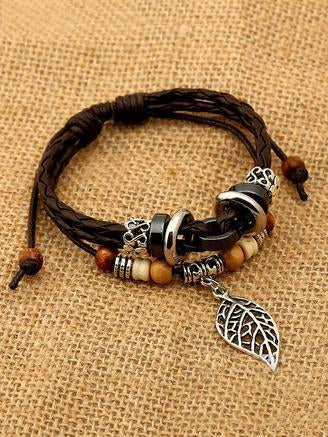 Punk Handmade Leaf Bracelet Accessories
