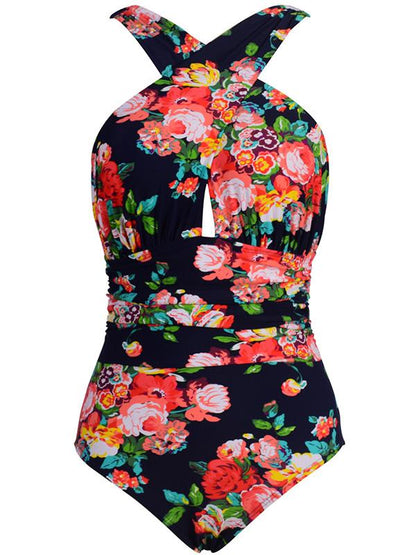 High Waisted Printed Plus Size Swimwear