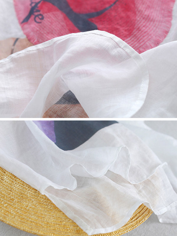 Casual Cartoon Printed Thin Half Sleeve T-Shirts Tops