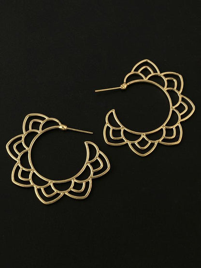Vintage Hollow Flowers Earrings Accessories