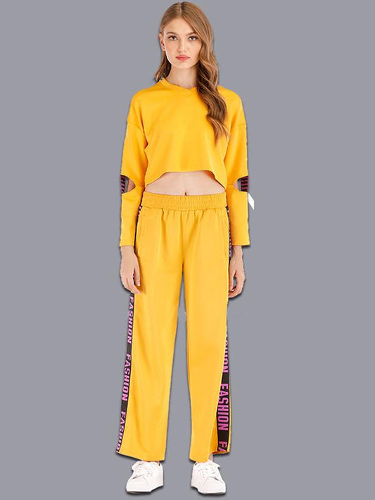 Letter Printed Split-Joint Sports Suits