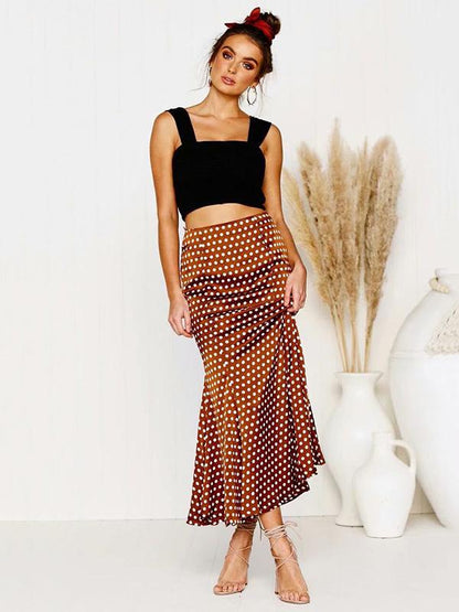 Polka-dot Empired Leisure Skirt