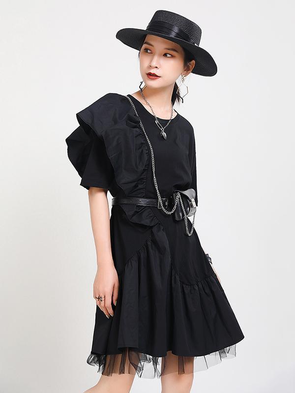 Original Split-Joint Falbala Gauze Dress