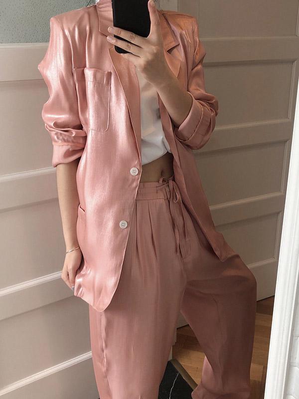 Original Solid Silk Suit Outwear