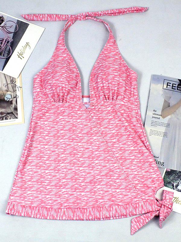Halter-neck Printed Tankinis Swimwear