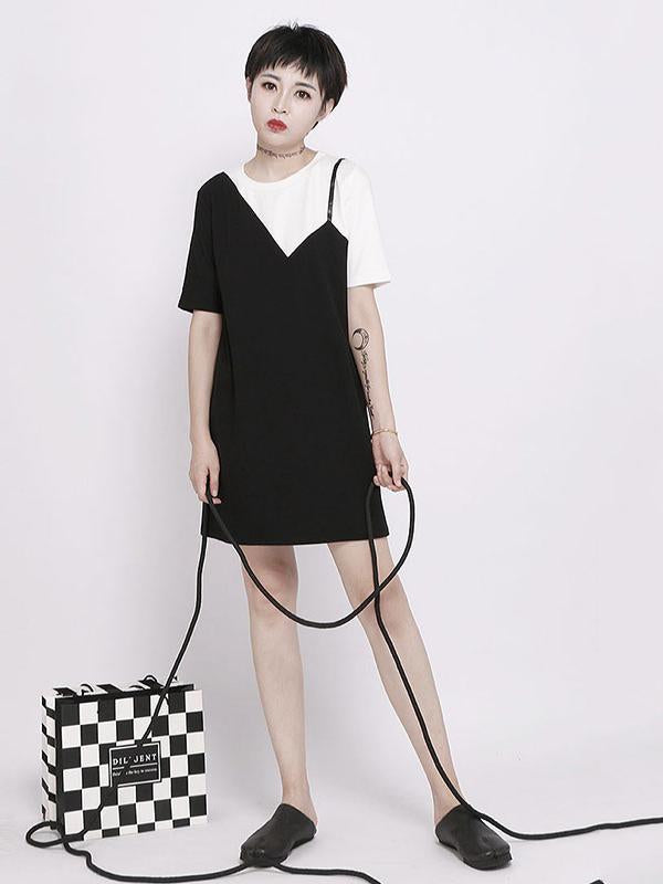 False Two Split-Joint Dress