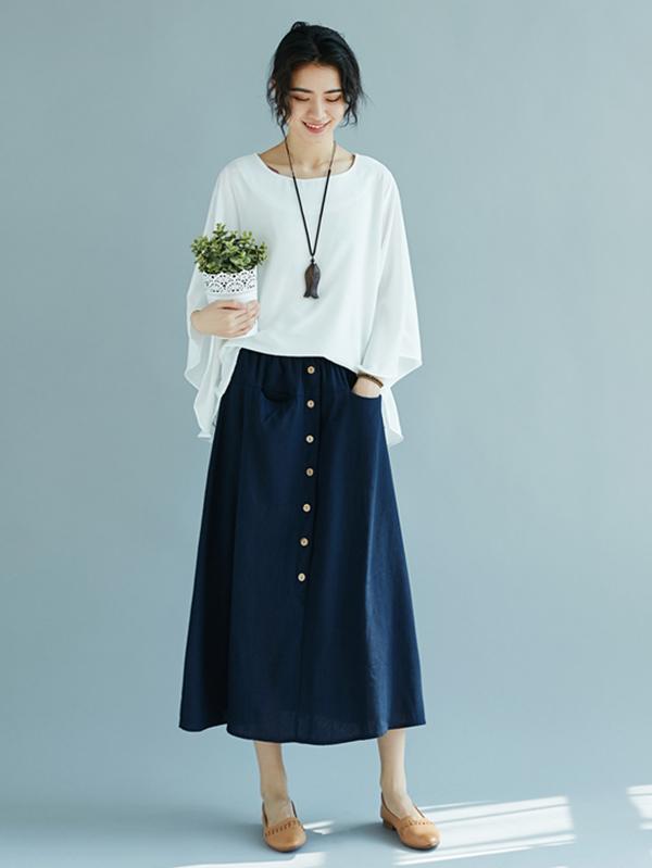 Casual Soft Flare Sleeve Tops