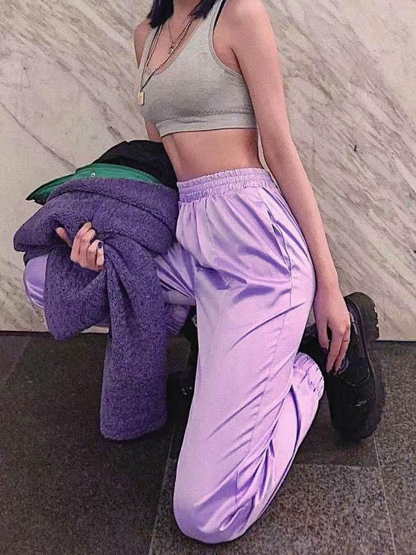 Fashion Purple Athletic Pants