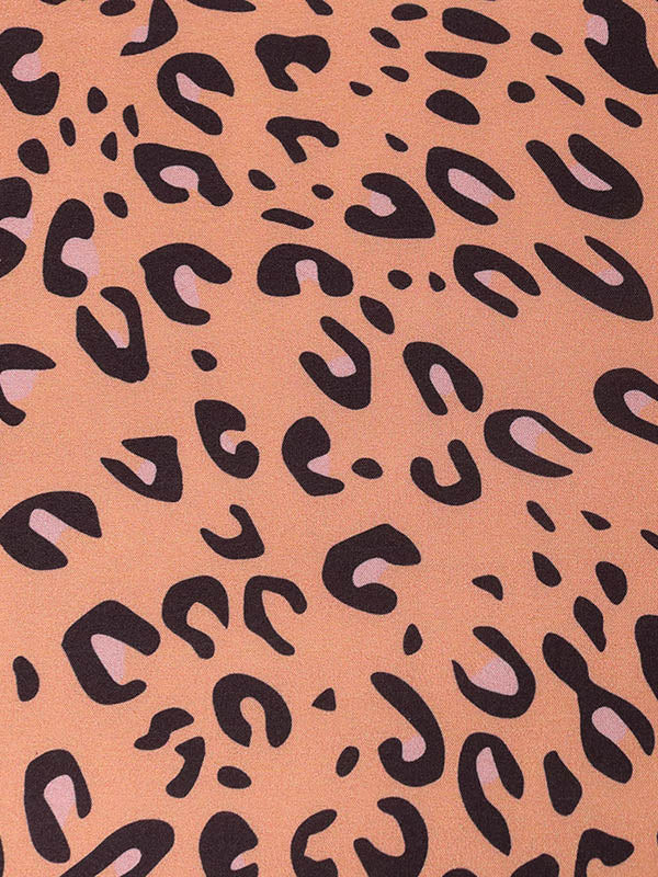 Original Leopard Tied Round-Neck Sloping Shoulder Jumpsuits