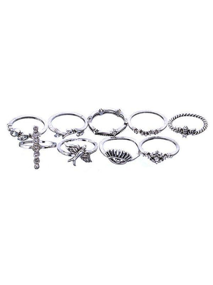 9pcs Bee Branch Pattern Rings Accessories