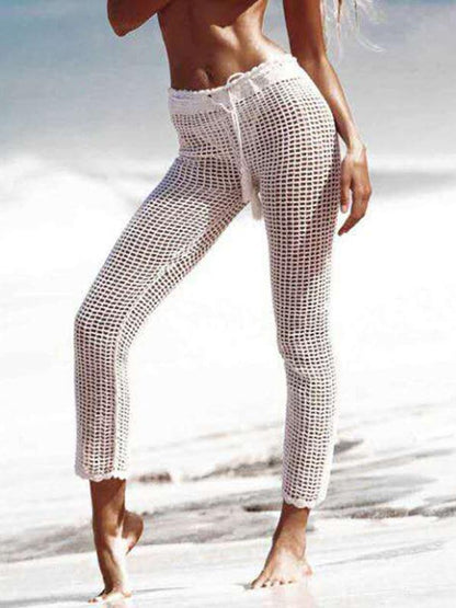 Hollow Knitting Beach Casual Pants