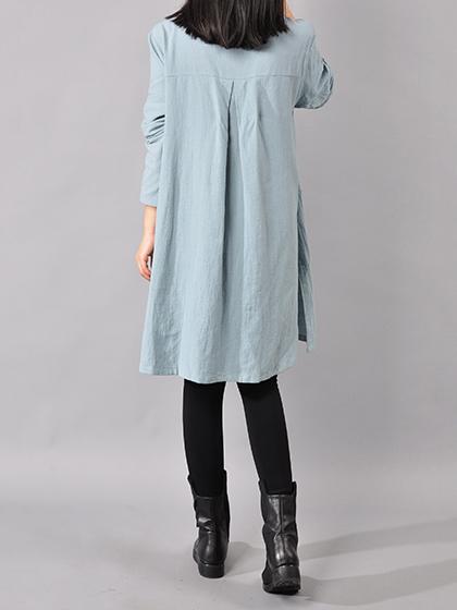 Plus Size Loose Solid Mini Dresses