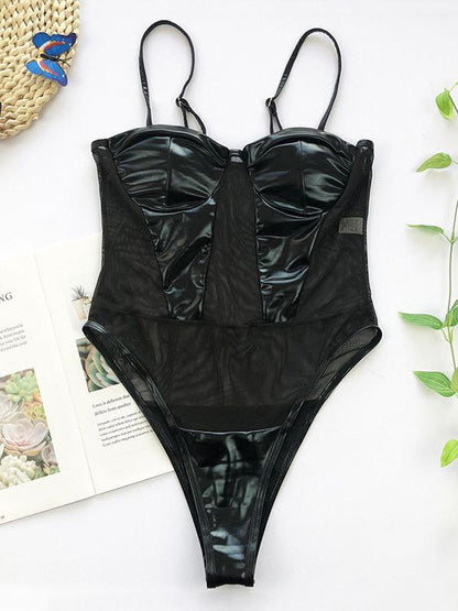 Spaghetti-Neck Sweetheart One-Piece Swimwear