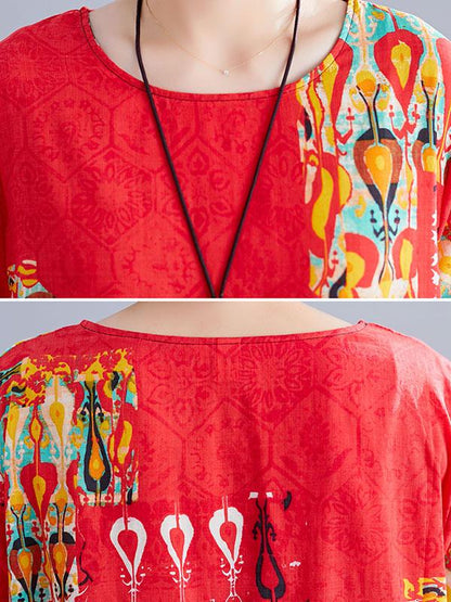 Loose Oversize Printed Dress