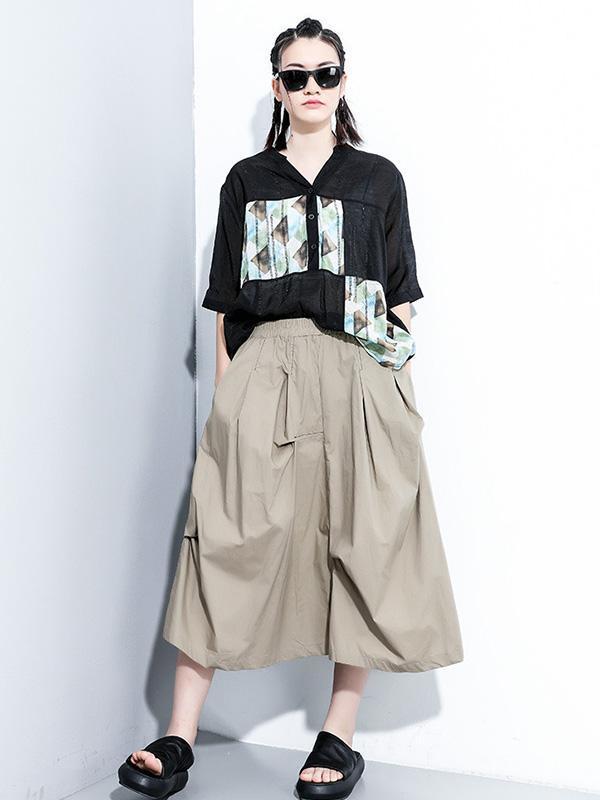 Original Solid Column A-Line Skirt