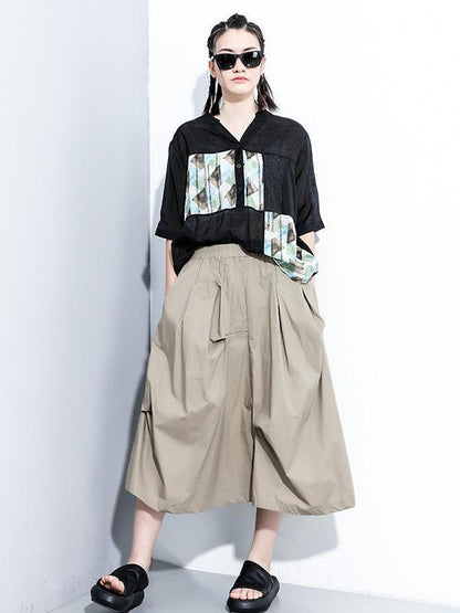 Original Solid Column A-Line Skirt