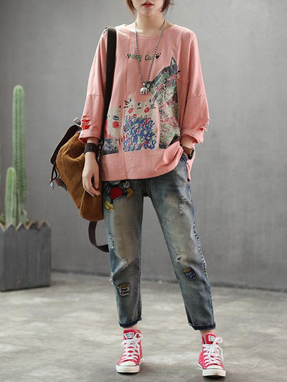Loose Printed Comfortable Blouse