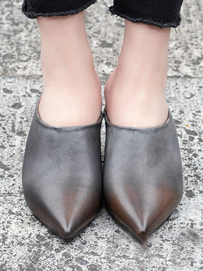 Pointed Special Heel Mules&Slides