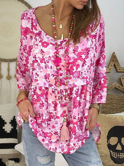 Printed Loose Blouses&Shirts Tops