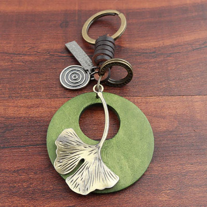 Buykud Ginkgo Leaf Simple Personality Retro Car Key Rain
