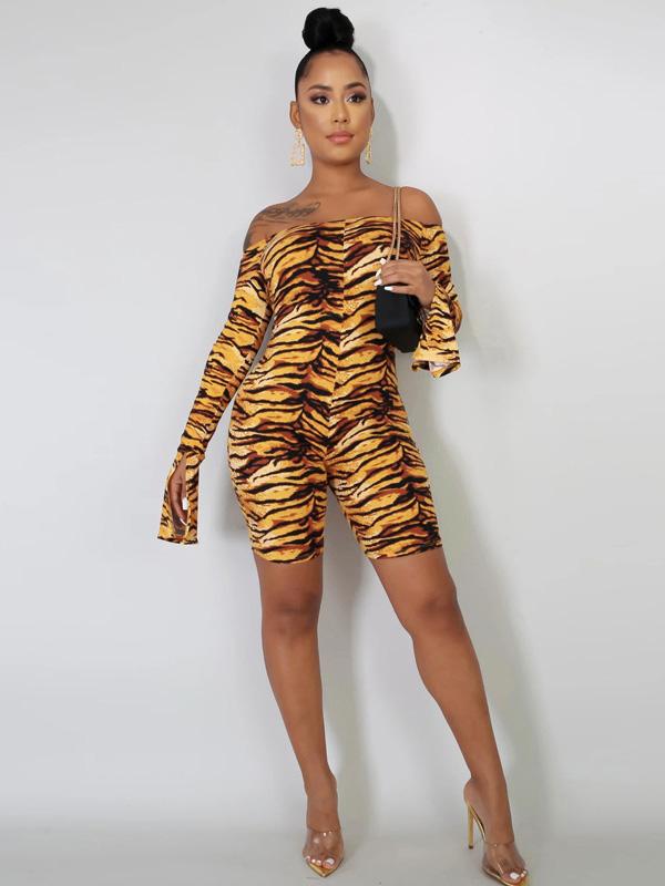 Sexy Printed Flared Sleeves Yoga Jumpsuits