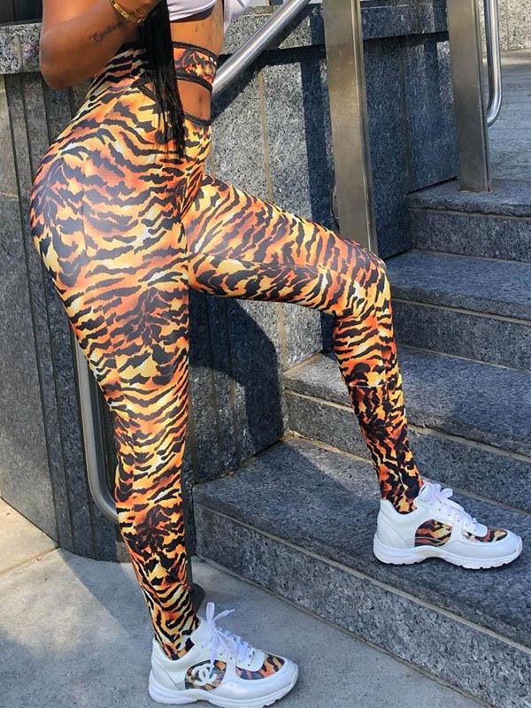 Leopard Printed High Waist Breathable Leggings