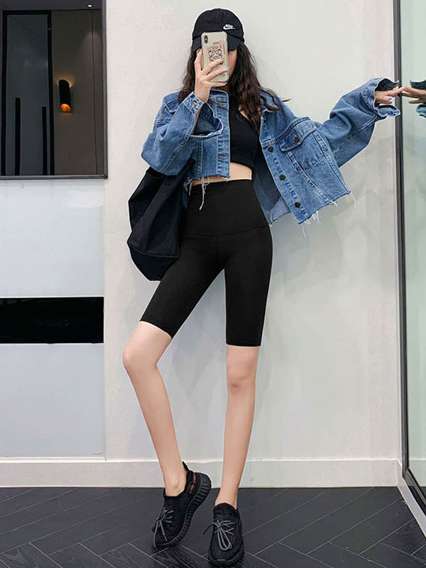 Casual Elastics High Waisted Yoga Sports Shorts