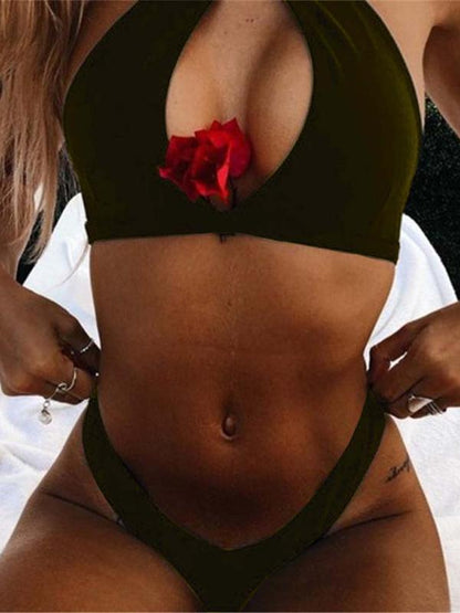 4 Colors Sexy Halter-neck Bikinis Swimwear