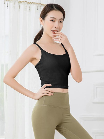 Cropped Solid Workout Tanks