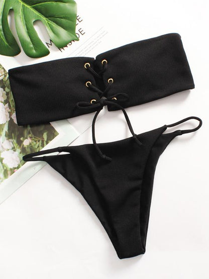 Bandeau Crisscross Bikinis Swimwear