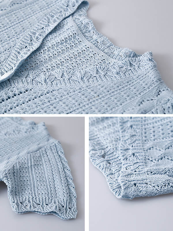 Original Solid Color V-Neck Knitting Cardigans Tops