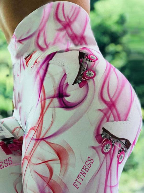 Skate Printed Skinny Leg Yoga Legging