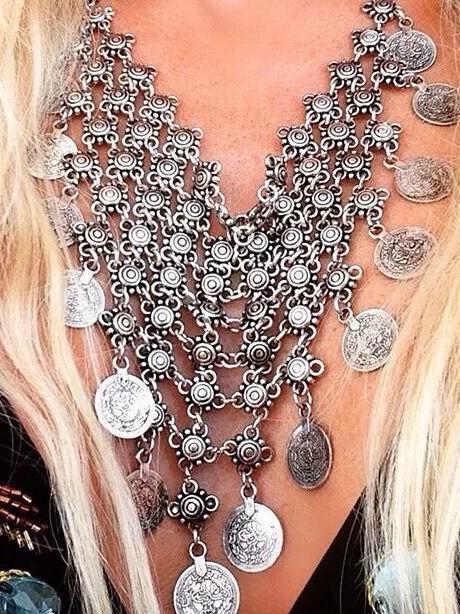 Vintage Bohemia Coin Tassels Collar Necklaces Accessories