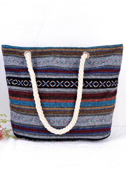 Bohemia Canvas Geometry Floral Bag
