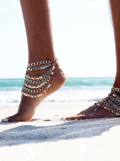 Punk Multilayer Tassels Footchain Accessories