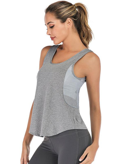 Side Mesh Solid Yoga Tanks
