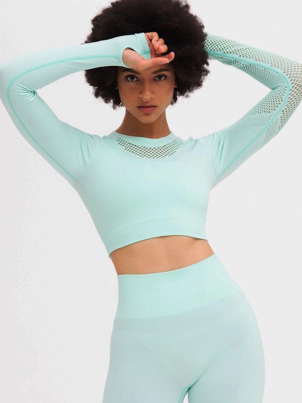 Sexy Hollow Long Sleeves Yoga Suits