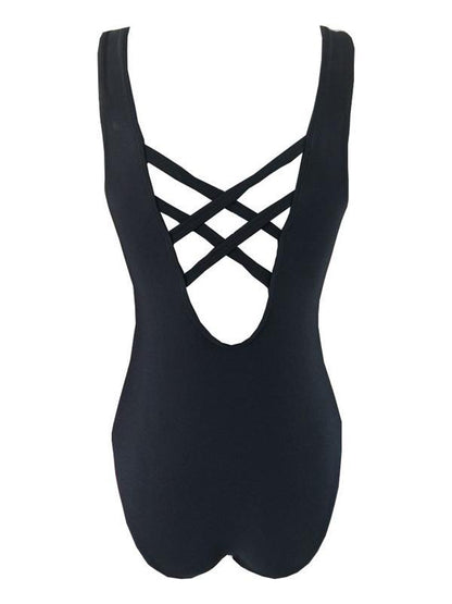 Gradient Backless One-piece Swimwear