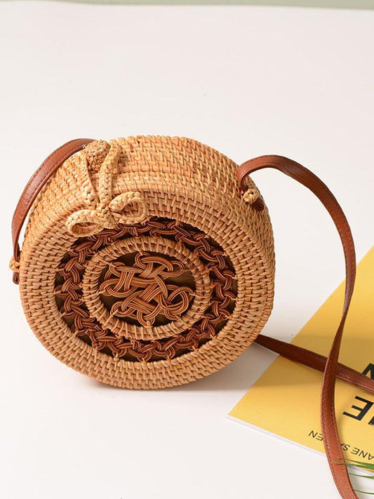 Hollow Rattan Knitting Bowknot Bohemia Bag